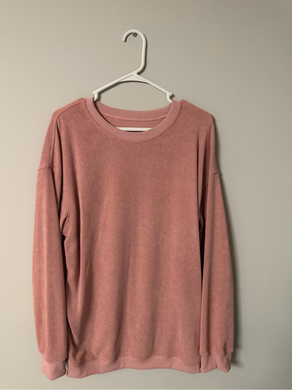 Men's Long-Sleeve Ribbed Crewneck Sweater - Dusty Rose